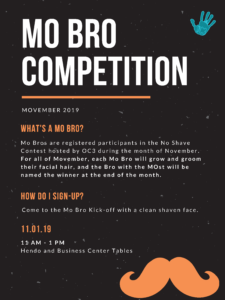 Mo Bro Kick Off Event, Bro @ Henderson student tables and CBSL first floor tables