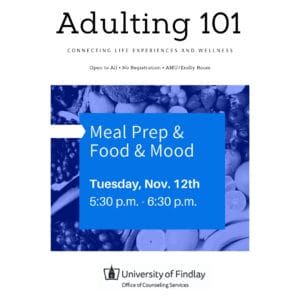 Adulting 101- Meal Prep with Food & Mood @ Endly Room in the AMU