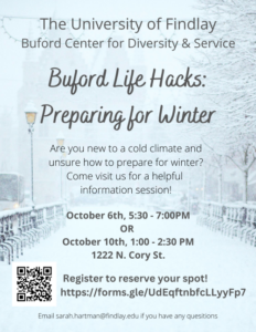 Buford Life Hacks:  Preparing for Winter @ Buford Center for Diversity and Service