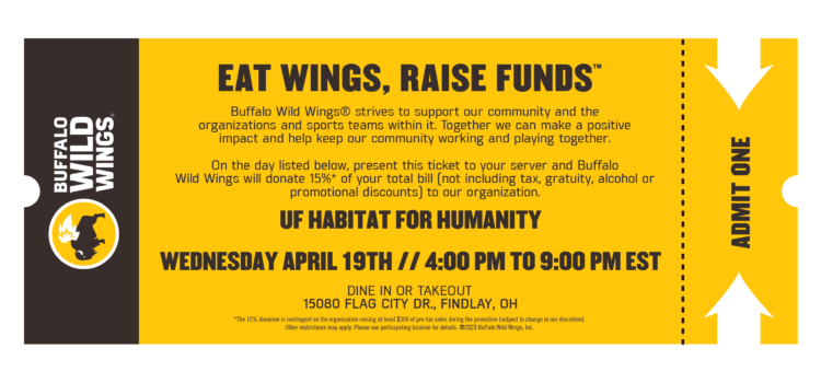 UF Habitat Buffalo Wild Wings Fundraiser UF Habitat Buffalo Wild Wings Fundraiser